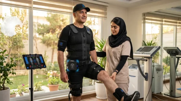 معجزه فیزیوتراپی با دستگاه EMS در توانبخشی، درمان سریع‌تر مصدومیت‌ها و تقویت عضلات ضعیف.
